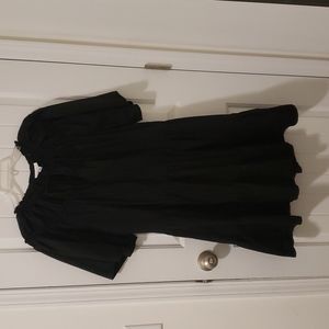 Topshop Black tiered cotton dress 8